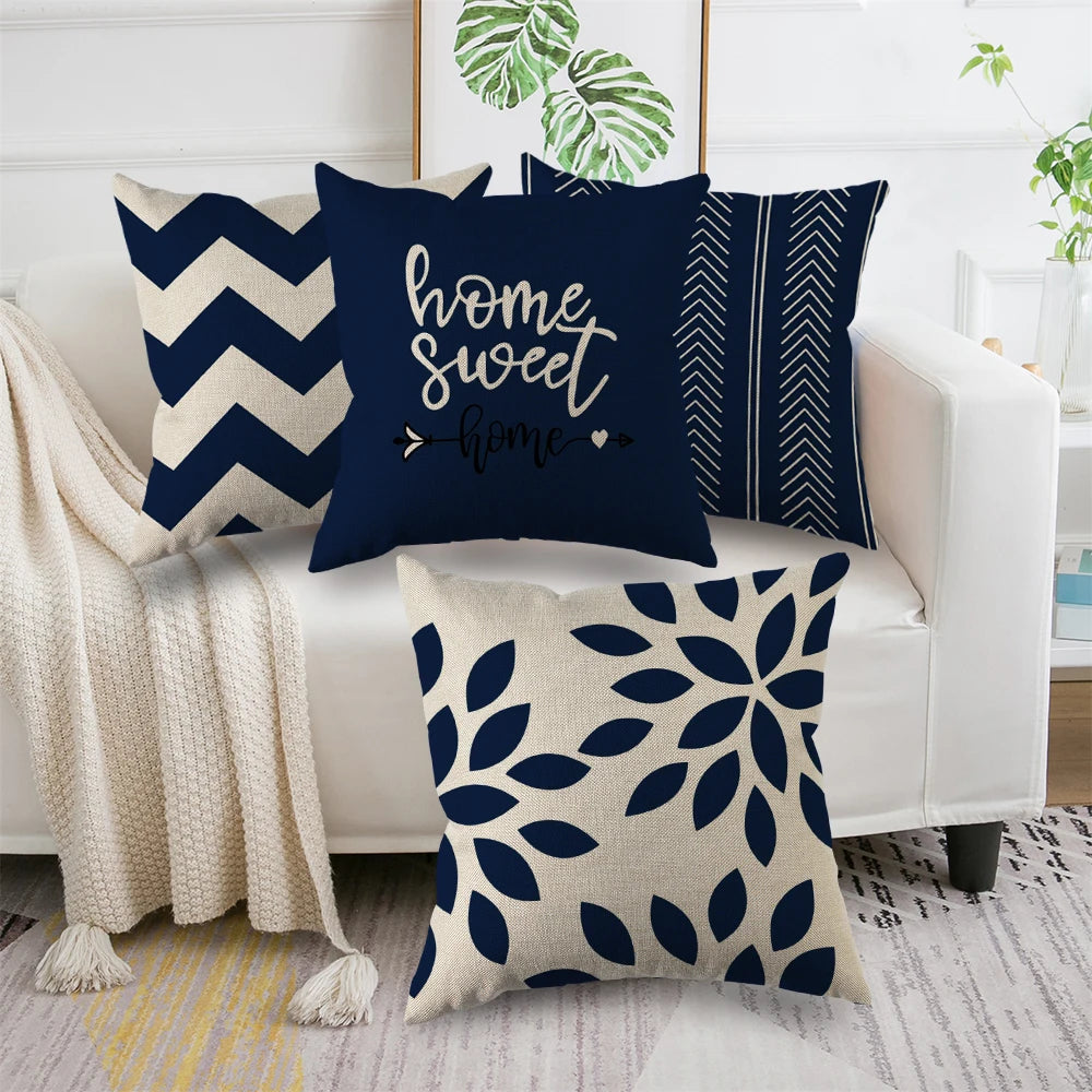 4Pcs Linen Square Cushion Cover,single-sided Printed Pillowcase ,Home Decor ,Room Decor,Living Decor,Bedroom Decor
