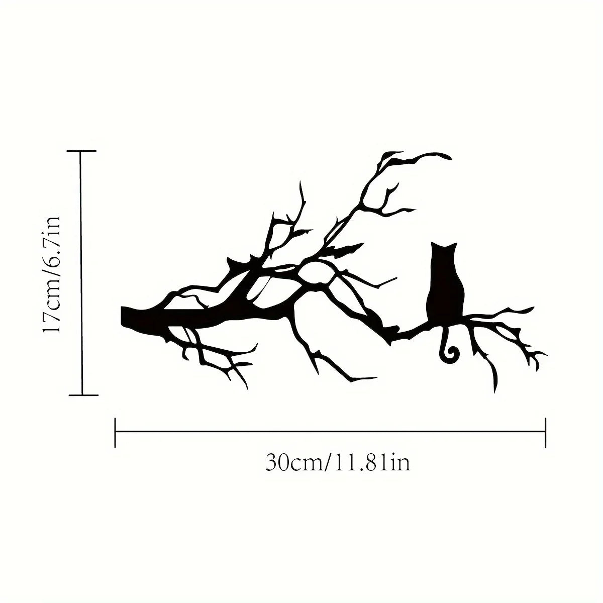 Charming Cat Metal Wall Art for Home Decor, Unique Bedroom Decoration, Cat Lovers Gift, Stylish Branch Cat Design