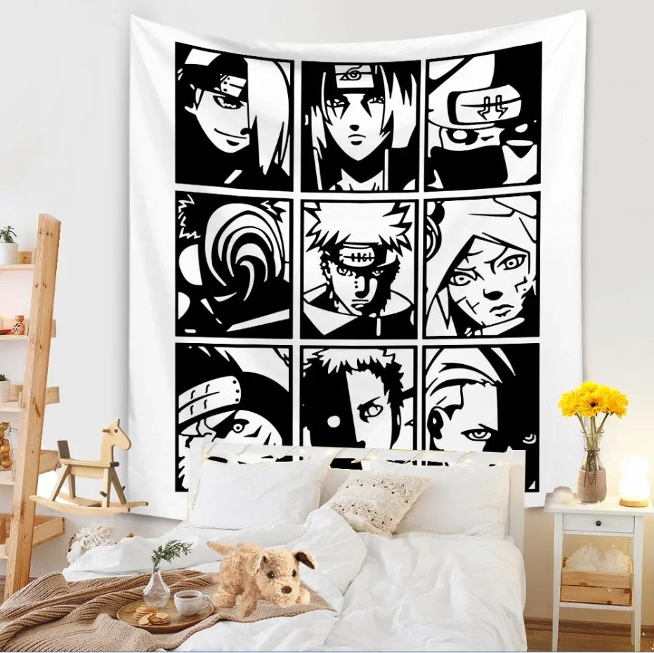 Tapestry Living Room Background Mural Beach Mat Home Decoration Simple and Fresh Character Wall Hanging