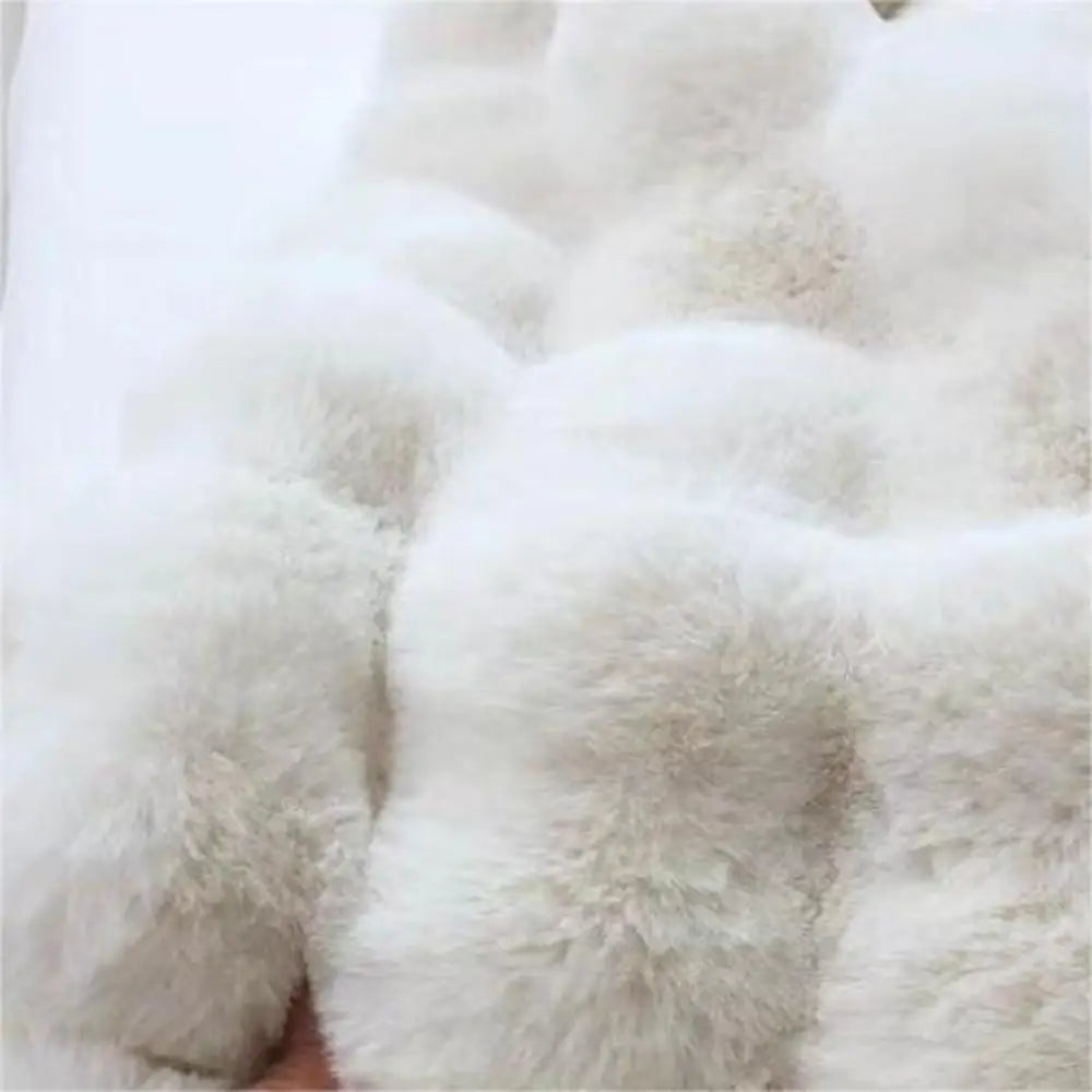 Rabbit Fur Area Rug–Soft Thick Non-Slip Waterproof Machine-Washable for Living Room and Bedroom Decor