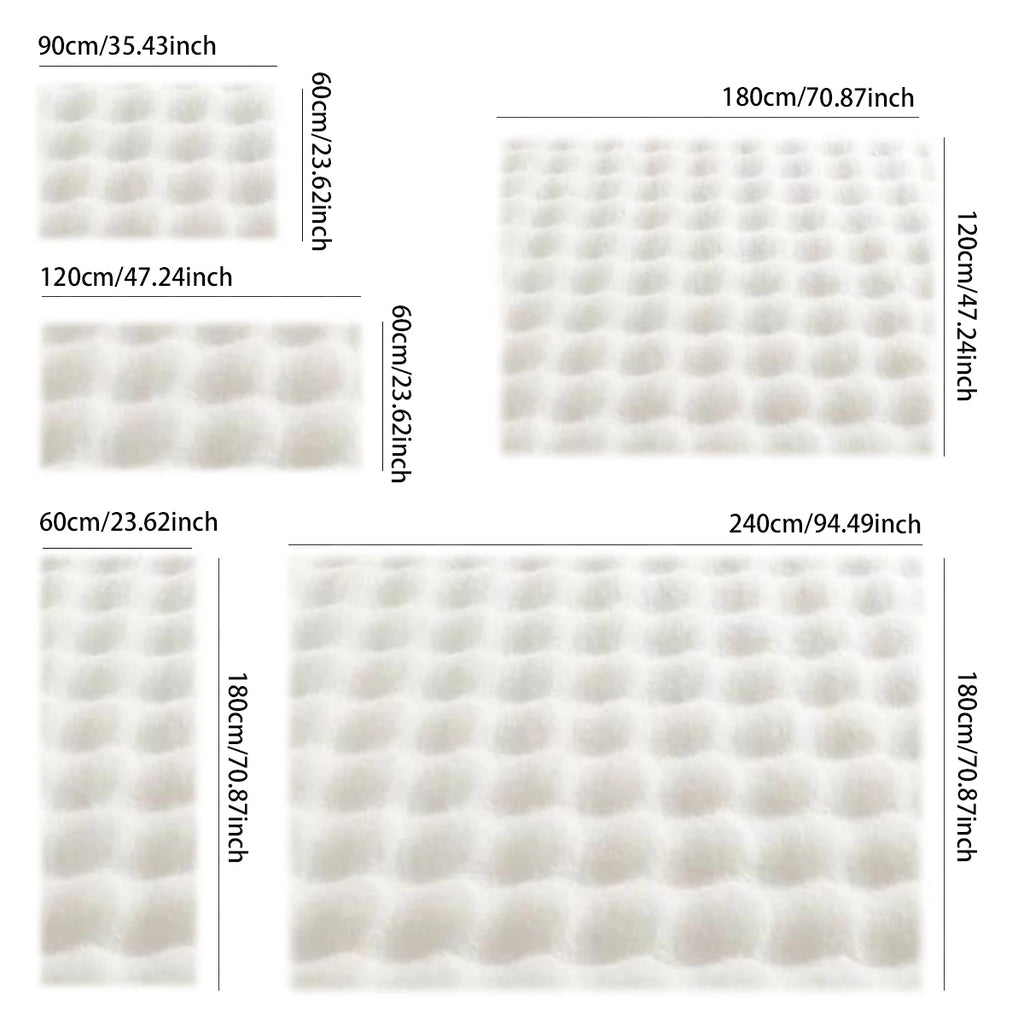 Rabbit Fur Area Rug–Soft Thick Non-Slip Waterproof Machine-Washable for Living Room and Bedroom Decor