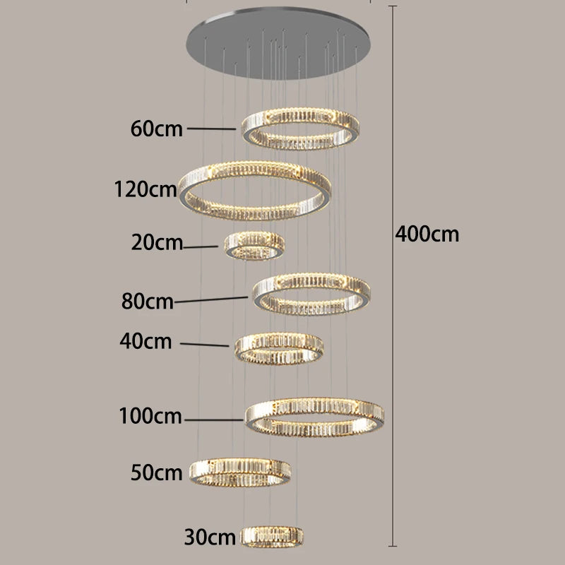 Nordic home decor Crystal chandelier Dining room chandelier ceiling lamp villa chandelier stair lamp interior lighting fixture