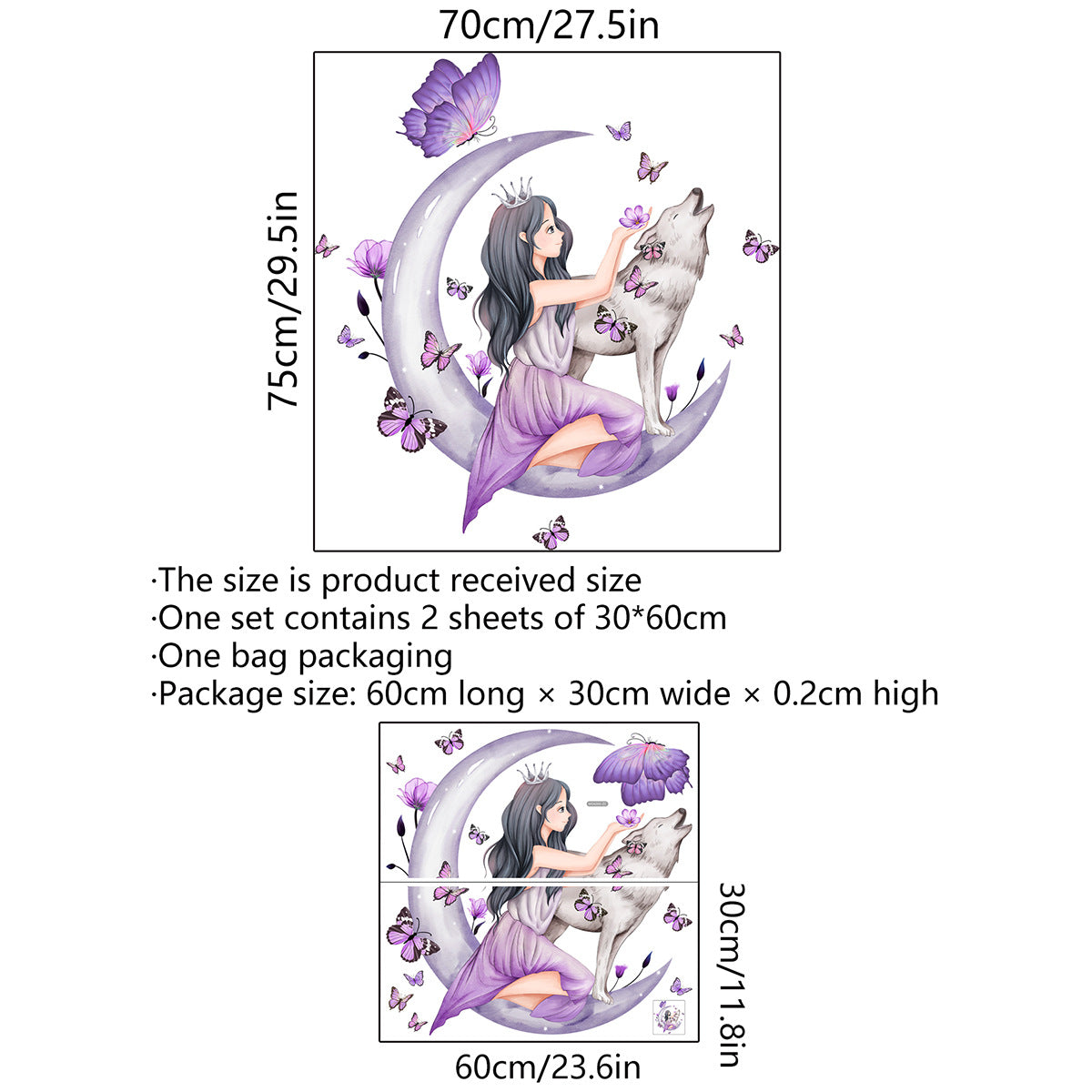 Girl moon Wall Stickers for Bedroom Living Room Decoration Room  Decals Daughter Room Wallpaper Baby Room Wall Stickers