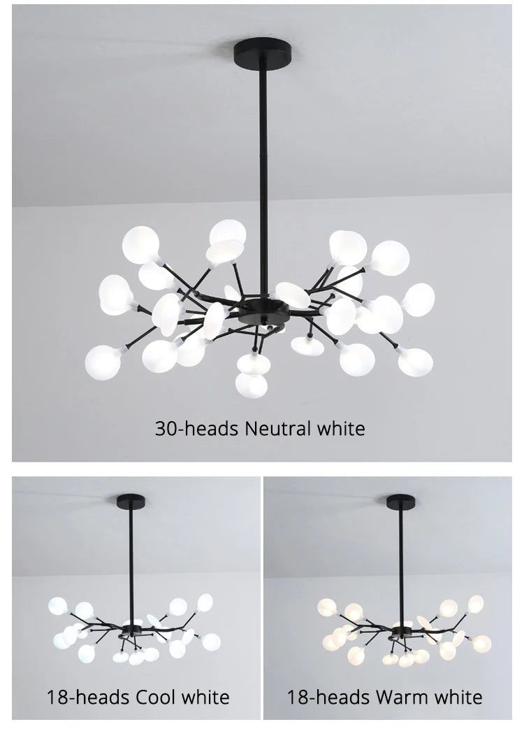 Modern LED Chandelier Living Room Bedroom Kitchen Nordic Gorgeous Firefly Lamp Home Indoor Lighting Luxurious Decor Hanging Lamp