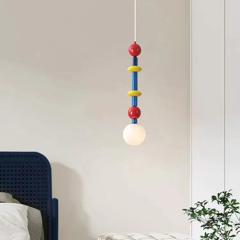 Nordic Macaron Pendant Lamp Memphis Room Pendant Light Designer Creative Glass Ceiling Lamp Children's Room Living Room Lights