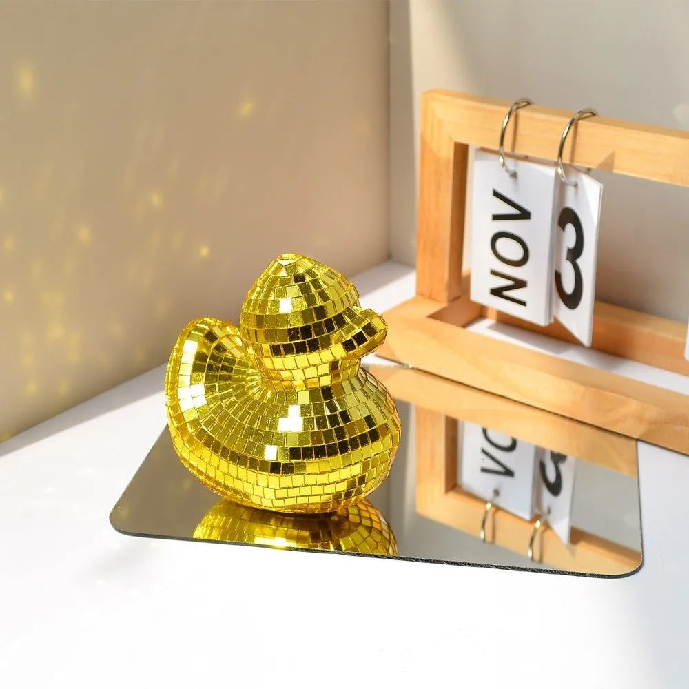 Decoration Desktop Disco Mirror Decorative Duck Home Decor Mirror Glass Disco Ball Duck Disco Ornament Mirror Disco Duck Home