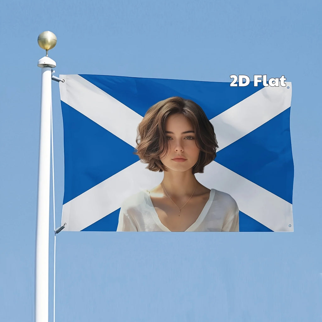 Custom Personalized Scotland Flag Tapestry Banner with Picture, Customizable Flags Tapestry for Room, Bedroom, Wall Decor