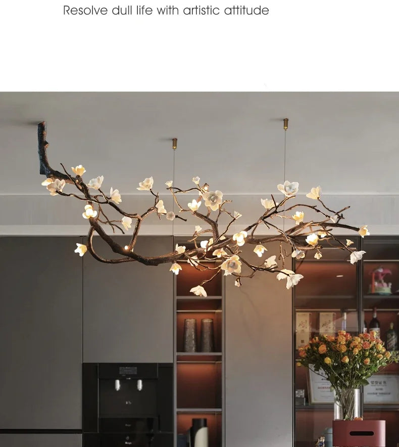 Nordic Branch LED Chandelier for Living Dining Room Coffee Tables Kitchen Bedroom Pendant Light Home Decor Lusters Luminaires