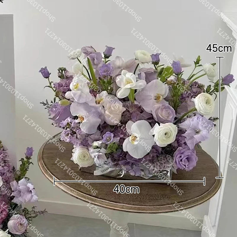 Artificial Flower Road Lead Floor Flower Row Welcome Sign Decor Wedding Hanging Flowers Row Centerpiece Party Decoration