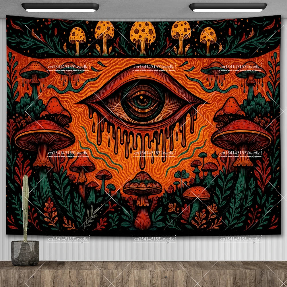 Skull Tapestry Trippy Mushroom Tapestry Snake Hippie Psychedelic Tapestry Aesthetic Moth Moon And Stars Tapestry Wall Hanging