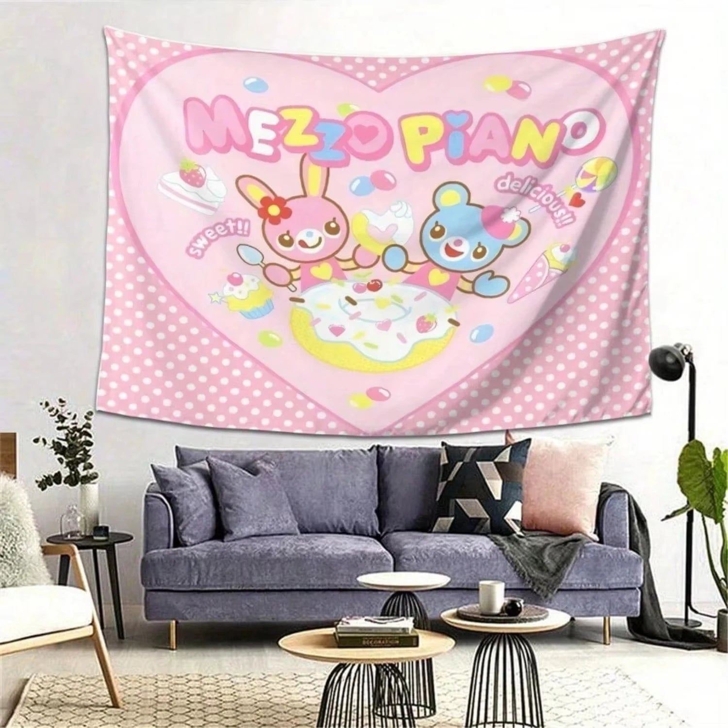Kawaii Cartoon Anime Tapestry Cutecore Room Decor Aesthetic Room Decor Room Decoration Accessories Room Decoration Items