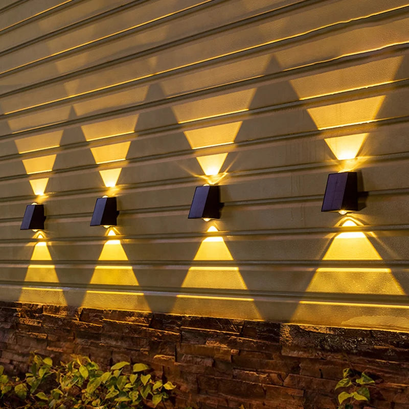 2LEDs Solar Outdoor Lights,Waterproof Atmosphere Lighting,Decorative Wall Lam for Garden Yard Porch Balcony Walkway Camping Deco