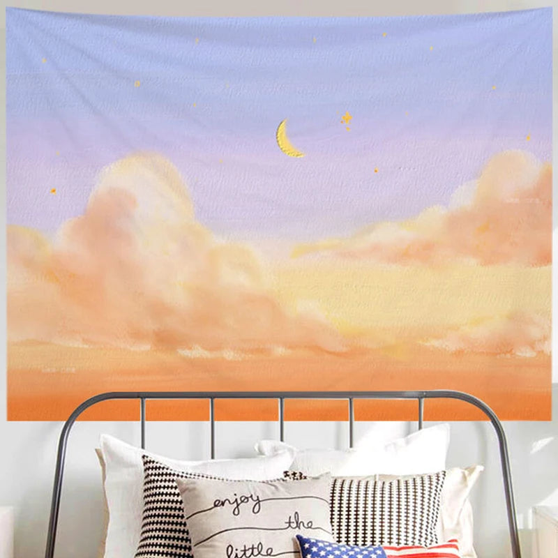 Ashou Oil Painting Scenery Tapestry Dorm Room Decoration Aesthetic Tapestry Wall Tapestry Decor Wall Hanging Tapestry Decoration
