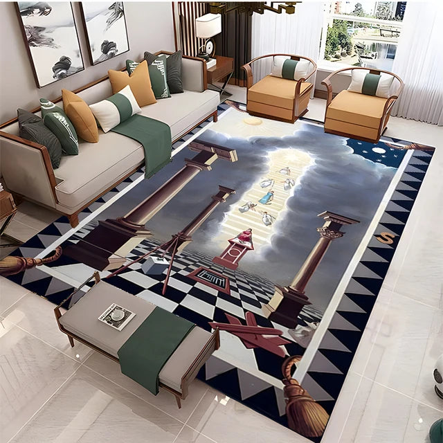 Freemasonry Modern Rugs home capital community freemason area rugs non-slip mats decorative personalized gift carpet door mat