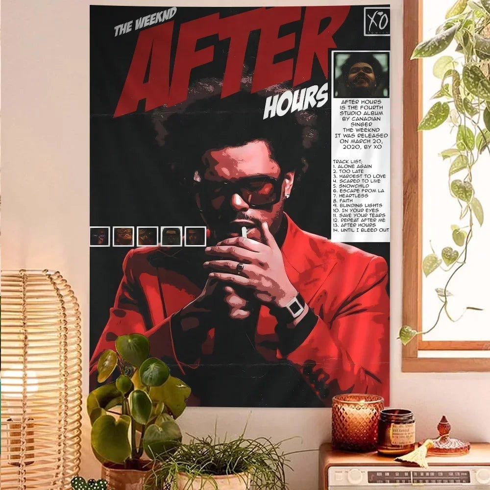 The Weeknd Tapestry Art Printing Art Science Fiction Room Home Decor Wall Art Decor
