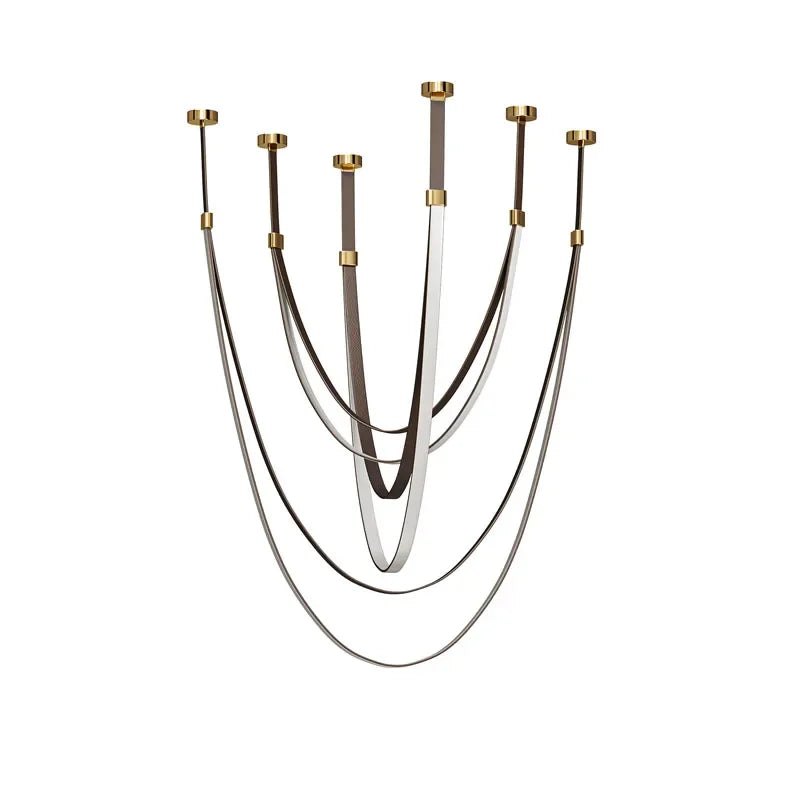 Nordic Lamp Designr Fashionable Light Luxury Flexible Belt Dimmable Chain Chandeliver Room Art Hall Home Decor Pendant Light LED