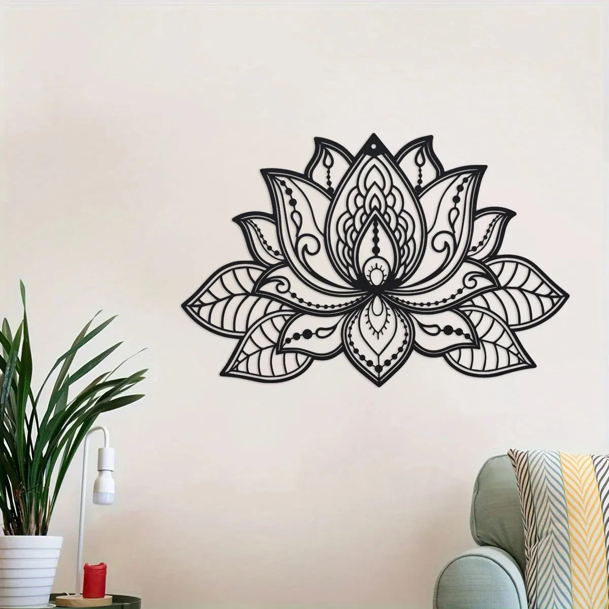 1Pc Metal Lotus Flower Mandala Wall Art, Metal Wall Decor, Meditation Room Decor, Lotus Wall Decor, Zen Decor, Yoga Gifts
