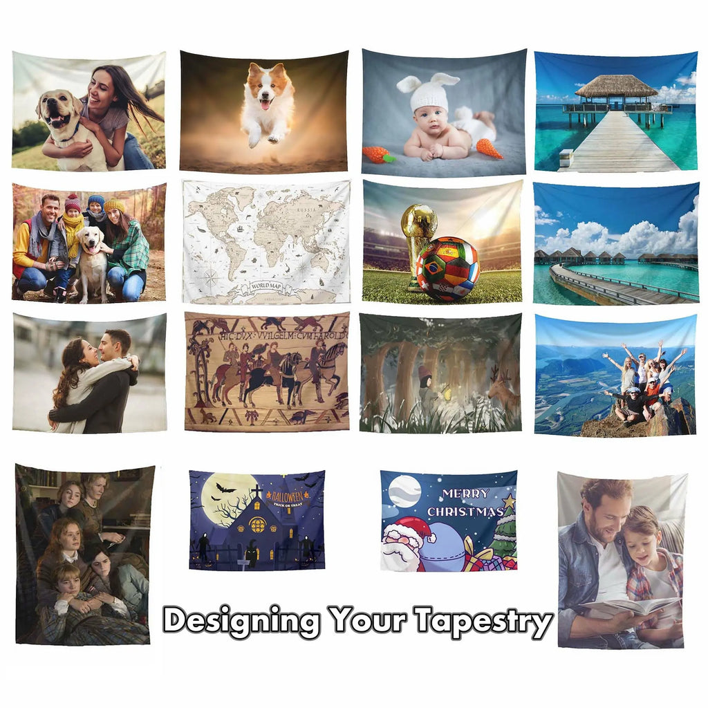 Custom Tapestry Personalized Photo Tapestry Wall Hanging for Bedroom, Living Room & Dorm Decor, Modern Home Wall Art