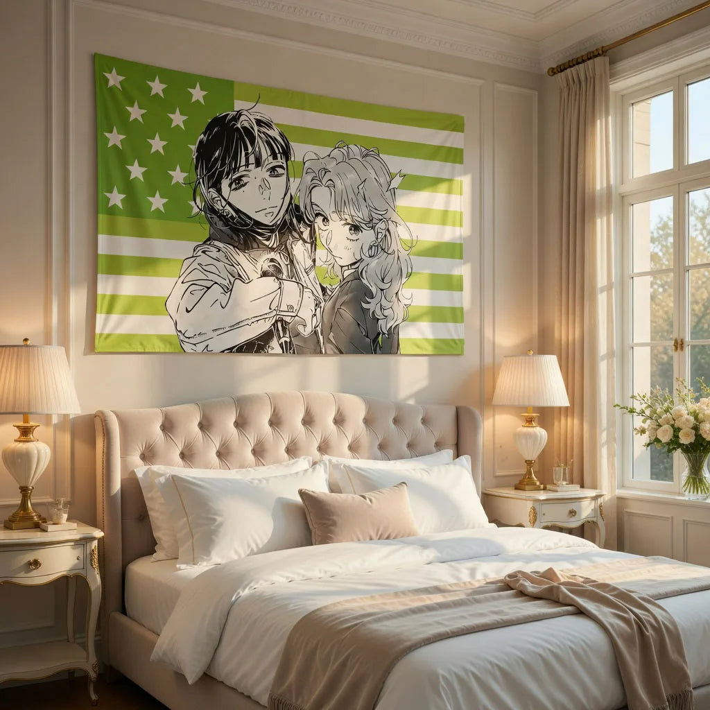 Anime Funny Tapestry – The Guy She Liked Wasn’t a Guy, Humor Art Print for Bedroom, Garage & Room Decoration