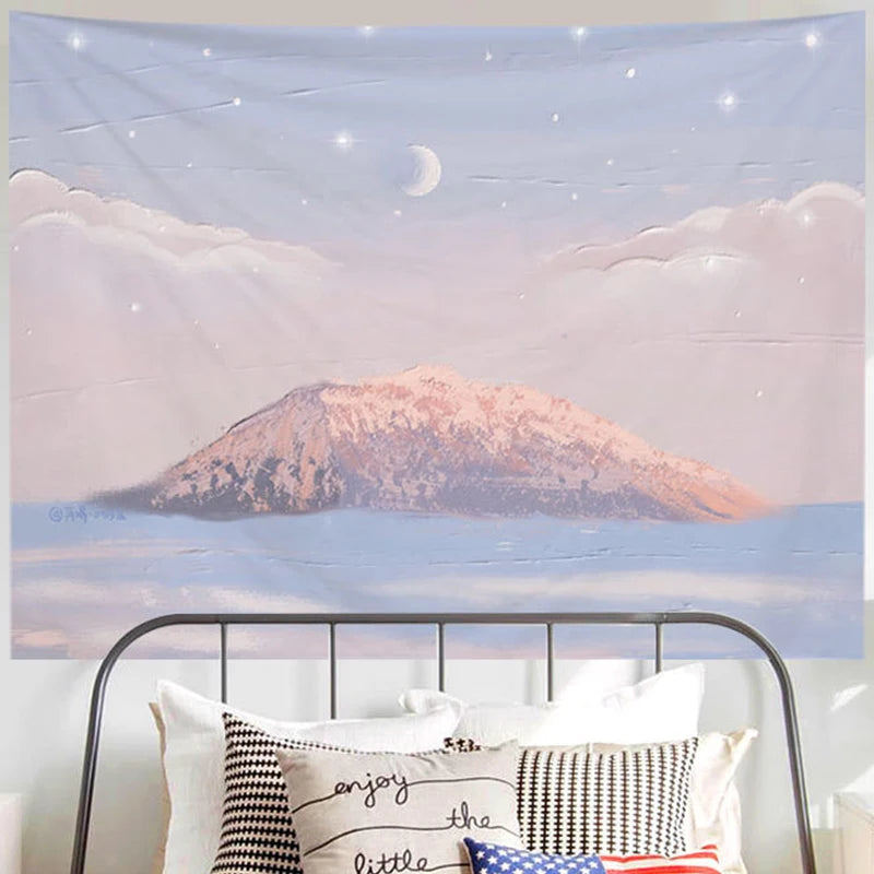 Ashou Oil Painting Scenery Tapestry Dorm Room Decoration Aesthetic Tapestry Wall Tapestry Decor Wall Hanging Tapestry Decoration