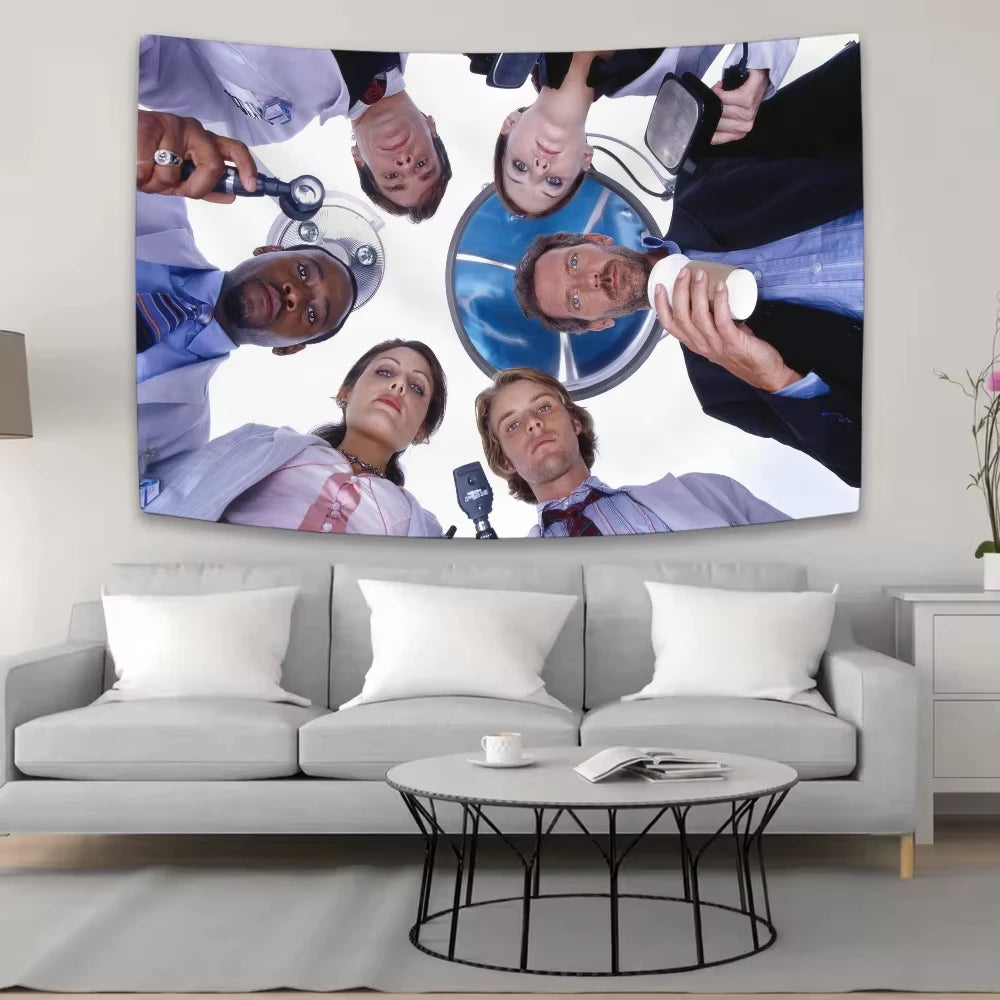 House MD Tapestry Wall Decor | Printed Hanging Cloth for Bedroom Dorm Living Room Club Home Party Festival Background Decoration