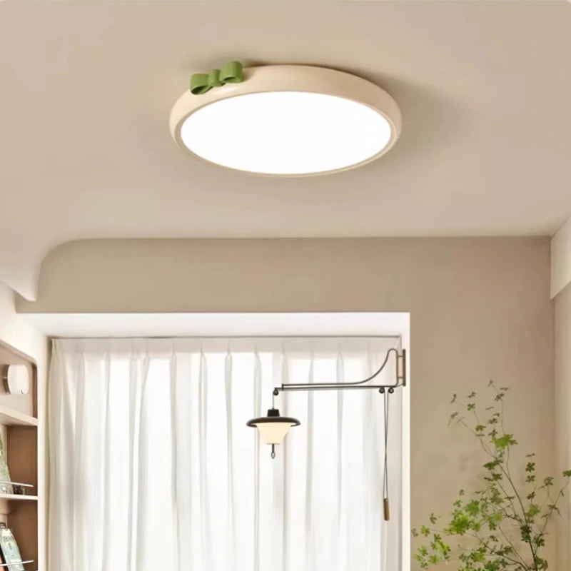 Pink Bow Children's Room Ceiling Light LED Princess Room Lamp French Cream Style Baby Room Study Room Girl Bedroom Ceiling Lamps