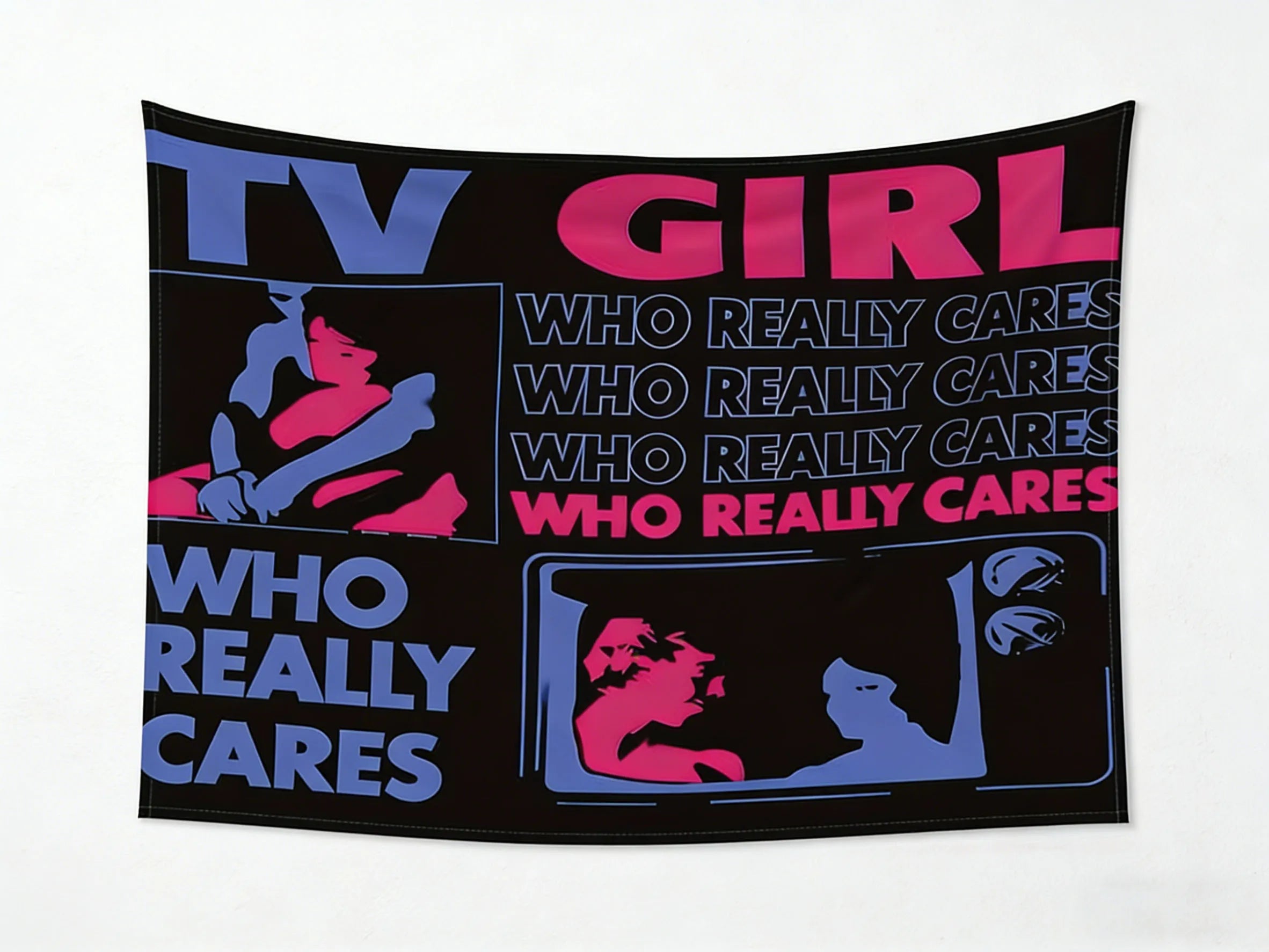 TV GIRL Tapestry Bohemian Style Tapestry Suitable For Various Festivals Bedroom Dormitory and Party Aesthetic Wall Hanging Decor