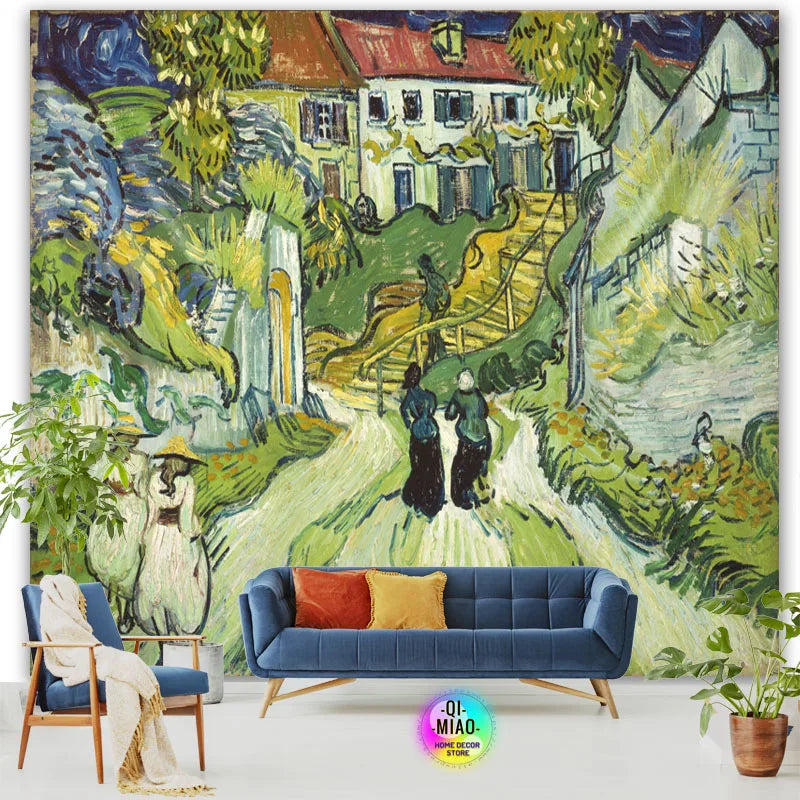 Tapestry World Famous Painting Van Gogh Tapestries Printed  Wall Hanging Rural Landscape Home Decoration Bedroom Decor Wall Ar