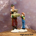 Vintage Victorian Winter Town Mini Resin Figurines, Christmas Scene Layout Ornaments, Holiday Travel Collectible Gifts