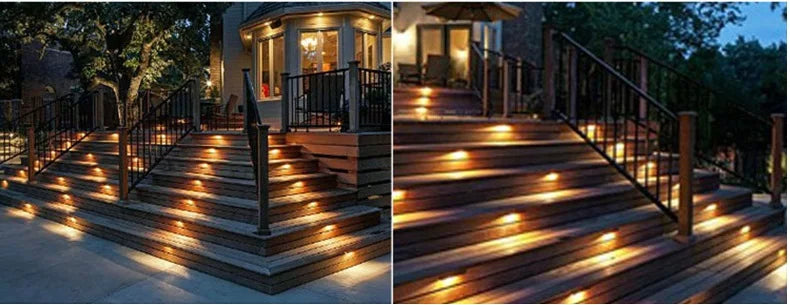 LED Deck Step Light 15Leds Underground Lamp Recessed Stair Paitio Ground Spot Light Floor Garden Landscape Wall Outdoor Lighting