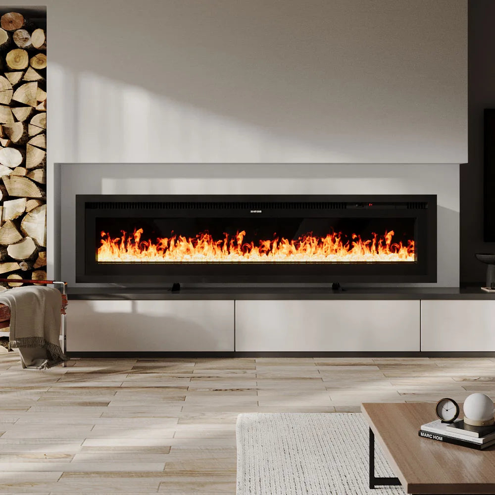 【Breeins】Electrical Fireplace with Remote, Home Decor 12 Vibrant Flame Colours, Adjustable Heating Modes, and Safety Features