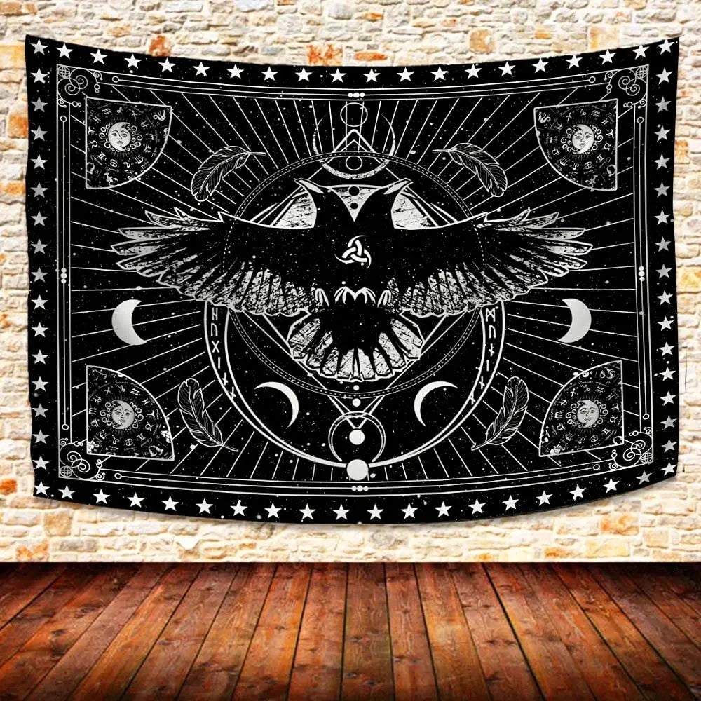 unframed Norse Mythology Vikings Tapestry Mysterious Ancient Runes Totem Tapestries Wall Hanging Art for Living Room Bedroom Hom