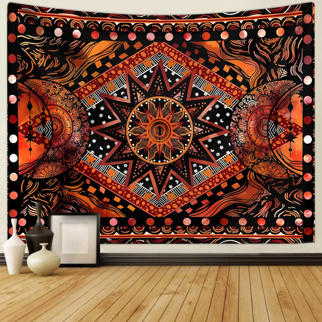 Wall Hanging Tapestry Aesthetic Tree of Life Tapestry Moon Phase Flowers Plants Tapestry Decro for Bedroom Dorm Living Room