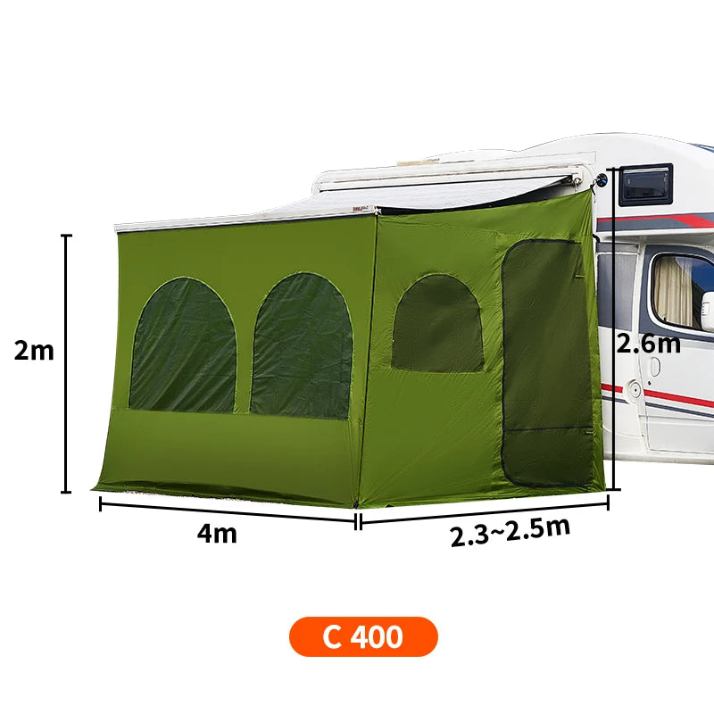 Caravan Awning Tent RV Screen Room Family Room Camper Privacy Room Sunshade Campervan Tent Outdoor Camping Shelter