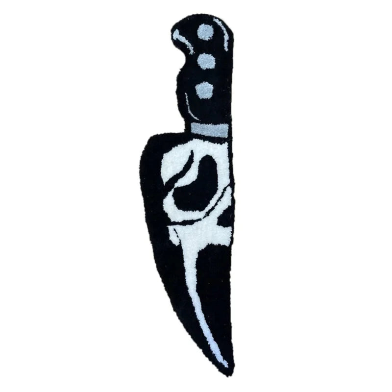 Skull Knife Carpet Horror Scary Scream Bedside Rug Wear Resistant Cashmere Home Welcome Decor 88.9CM