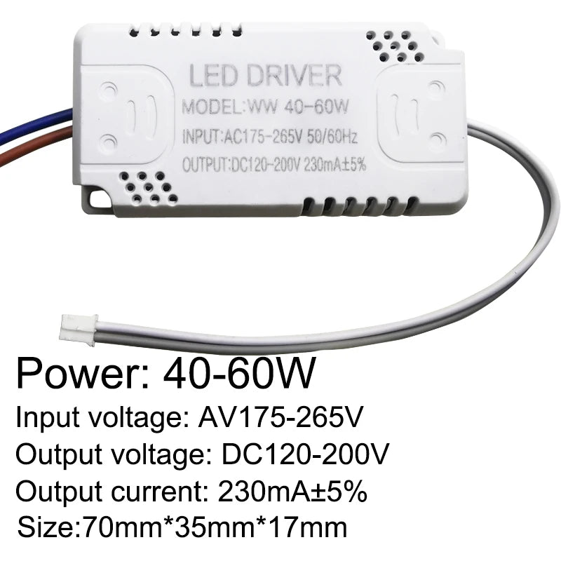 LED Driver 230mA 8-24w 24-40w 40-60w 60-80w 80-120w 100-150w LED Constant Current Driver Power Unit Supply LED Transformer