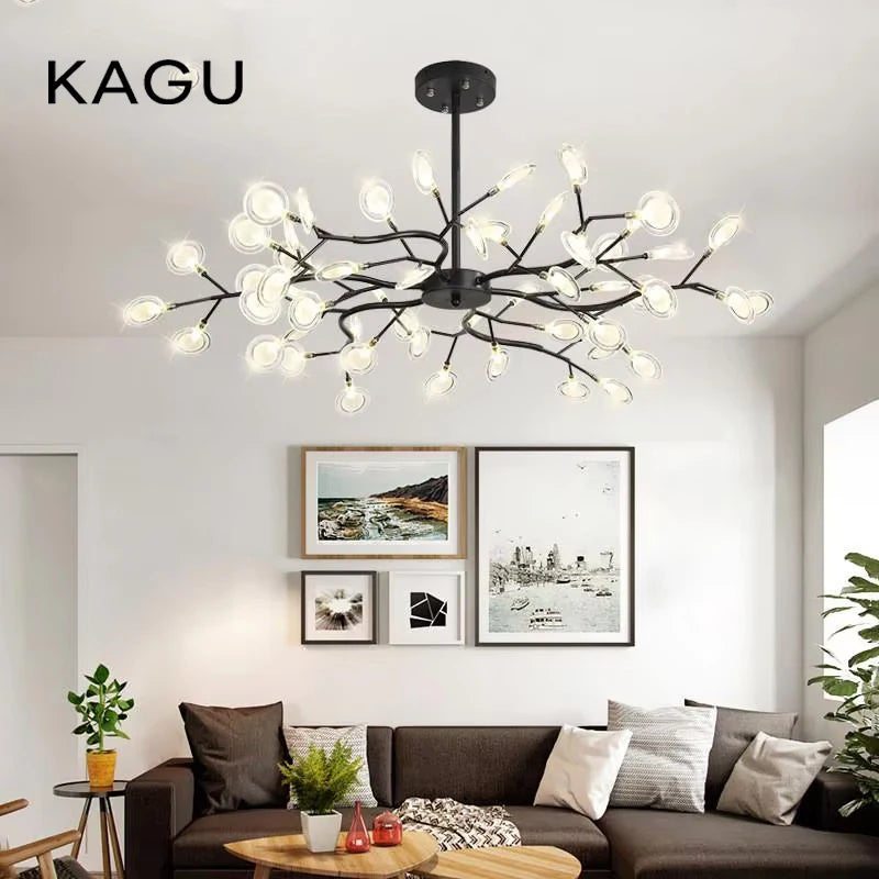 Modern LED Chandelier Living Room Bedroom Kitchen Nordic Gorgeous Firefly Lamp Home Indoor Lighting Luxurious Decor Hanging Lamp