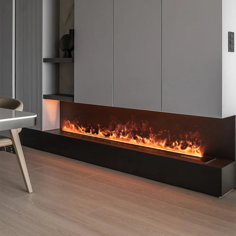 Modern 3D Steam Fireplace Silent Decorative Humidifier Electric Flame LED Water Vapor Fireplace Indoor Remote TV Wall Room Decor