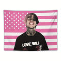 Lil Peep Flag Tapestry Hipster Wall Art USA Theme Dorm Decor Bedroom Living Room Tapestry Bedroom Tapestry Bedside Tapestry