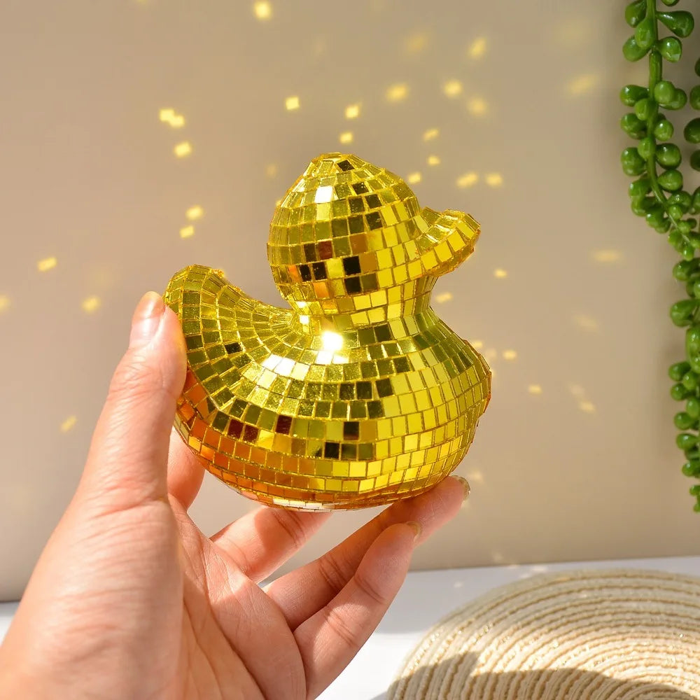 Decoration Desktop Disco Mirror Decorative Duck Home Decor Mirror Glass Disco Ball Duck Disco Ornament Mirror Disco Duck Home