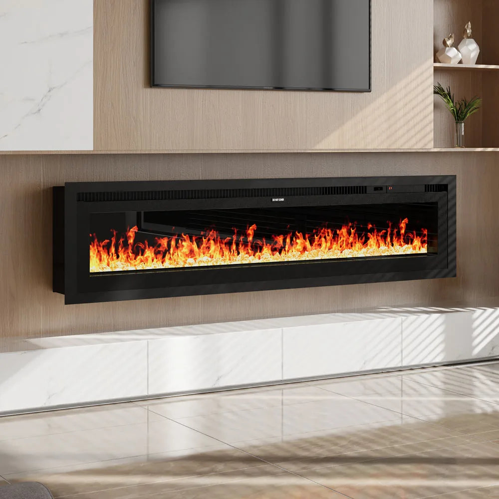 【Breeins】Electrical Fireplace with Remote, Home Decor 12 Vibrant Flame Colours, Adjustable Heating Modes, and Safety Features