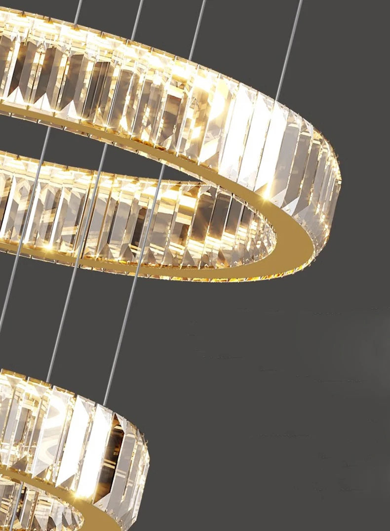 Nordic home decor Crystal chandelier Dining room chandelier ceiling lamp villa chandelier stair lamp interior lighting fixture