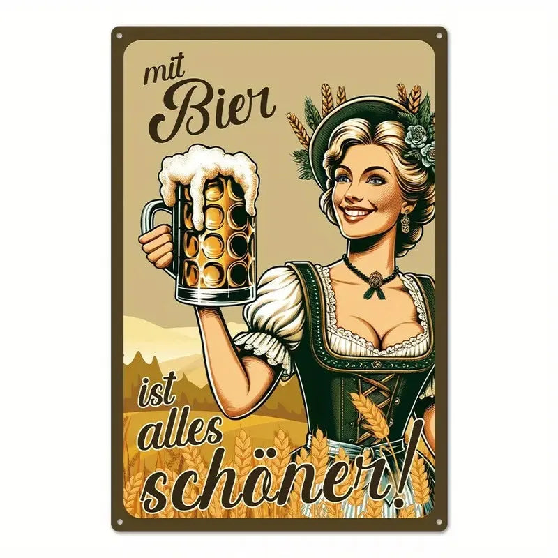 1pc Vintage beer Metal Tin Sign , Vintage Plaque Decor, Wall Art Decor, For Room Decor, Home Decor, Restaurant Decor, Bar Decor,