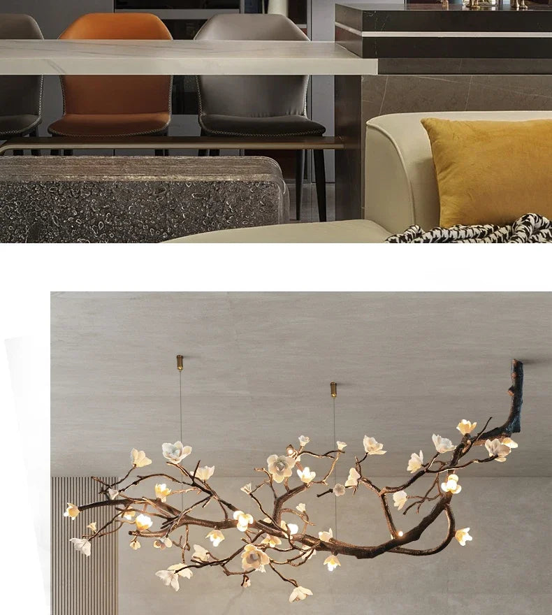 Nordic Branch LED Chandelier for Living Dining Room Coffee Tables Kitchen Bedroom Pendant Light Home Decor Lusters Luminaires