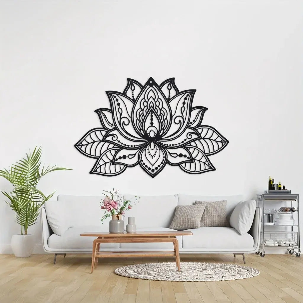 1Pc Metal Lotus Flower Mandala Wall Art, Metal Wall Decor, Meditation Room Decor, Lotus Wall Decor, Zen Decor, Yoga Gifts