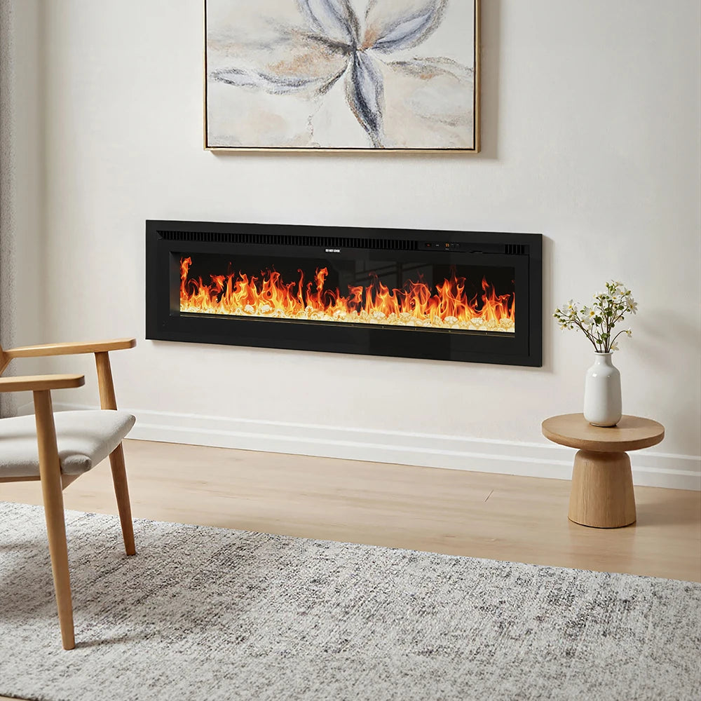 【Breeins】Electrical Fireplace with Remote, Home Decor 12 Vibrant Flame Colours, Adjustable Heating Modes, and Safety Features