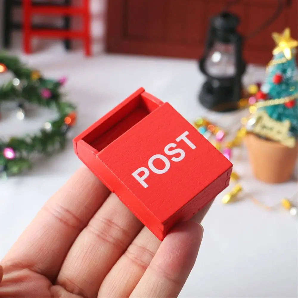 Dollhouse 1:12 1:6 Courtyard Decor Decoration Crafts Simulation Ladder Mini Mailbox Wooden Door Christmas Decoration