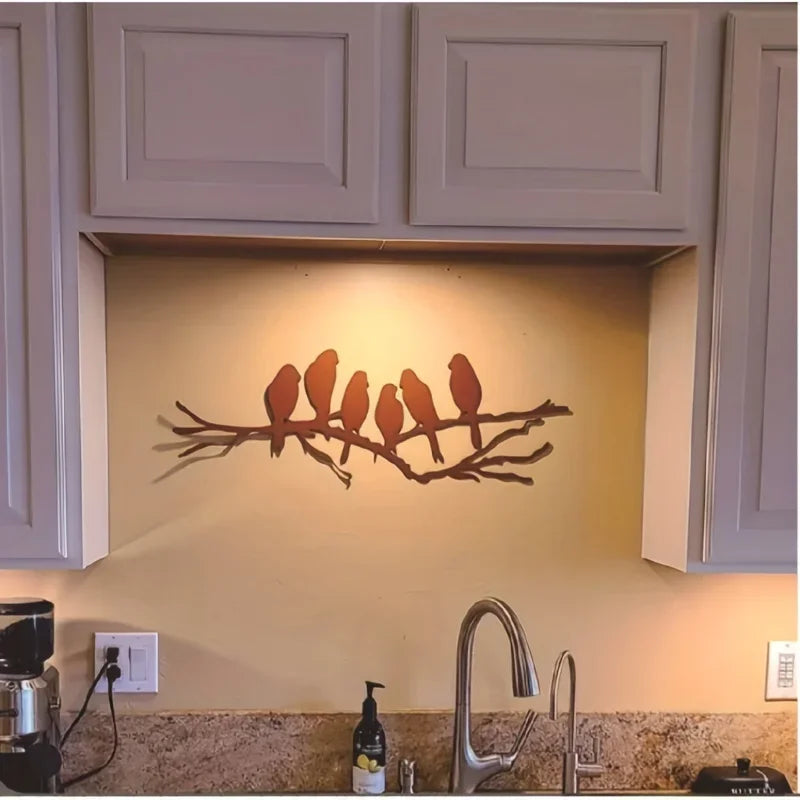 Bird Art On Branches Metal Wall Decor, Modern Wall Decor, Boys And Girls Room Kindergarten Bedroom Decor Lobby Wall Decor