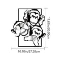 Three Big Mouth Monkeys Metal Wall Decor, Modern Wall Decor Bedroom Decor Sticker Mural Room Decor Iron Art Silhouette
