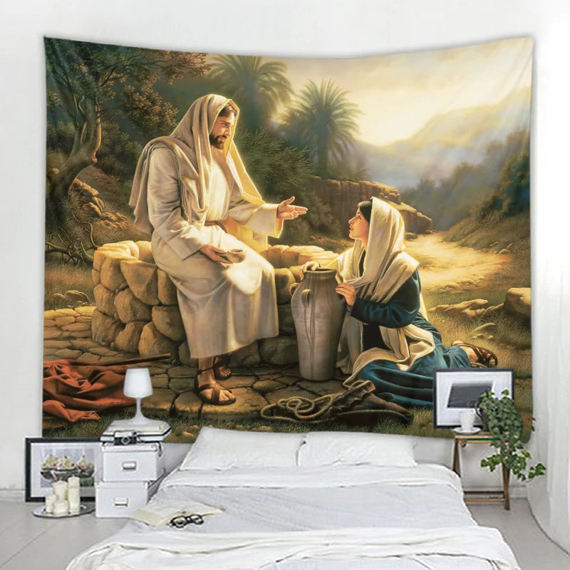 Jesus God Decorative Tapestry Home Decor Tapestry Mandala Bohemian Hippie Wall Tapestry Countdown Witchcraft Tapestry